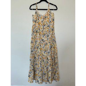 Joie Yellow & Grey Floral Tiered Maxi Dress